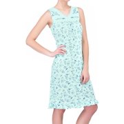 Ezi Womens Lace Trim Sleeveless Cotton-Rich Nightgown