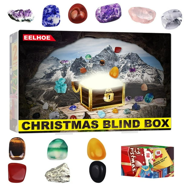 Caja Ciega De Cuenta Regresiva De Navidad De 24 Días Para Niños, Caja De Regalo Mineral, Juguetes De Caja Ciega De Mineral De Navidad, Juguetes matsuzay HA038216-00
