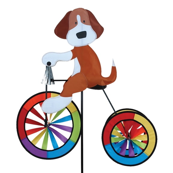 Tricycle Spinner Dog 25" – Cute Canine Design, Weather-Resistant Outdoor Decor, Durable & Lightweight for Patios, Yards, and Gardens - Eye-Catching Wind Spinner with Rotating Wheels