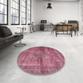 thumbnail image 4 of Ahgly Company Machine Washable Indoor Square Abstract Blush Red Pink Area Rugs, 3' Square, 4 of 7