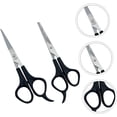 thumbnail image 2 of OFEFE 2 Pcs Sharp Hair Cutting Scissors, Stainless Steel Body and Abs Handle Multifunctional Thinning Shears for Hair Cutting, Wigs Texturizing Tools for Women Men Home Salon（Black）, 2 of 9