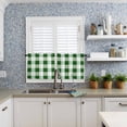 thumbnail image 5 of Green White Buffalo Check Half Window Curtains 24 Inches Long, Farmhouse Plaid Modern Geometric Window Treatment Curtain Drapes, Short Curtains Tiers for Kitchen Over Sink, 27.5"x24", 2 Panels, 5 of 7