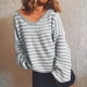 thumbnail image 3 of Gibobby Suéteres de invierno de punto Suéter para mujer Cuello en V Manga larga Casual Bloque de color Punto Vacaciones Invierno Suelto Jumper Tops (Gris, S), 3 of 5
