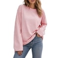 thumbnail image 2 of XUNKUSGA Womens Striped Tops Casual Loose Long Sleeve Crewneck Pullover Top Fashion Drop Shoulder Oversized Tunic Tops Comfortable Soft Fall Sweatshirt for Daily Wear L, 2 of 7