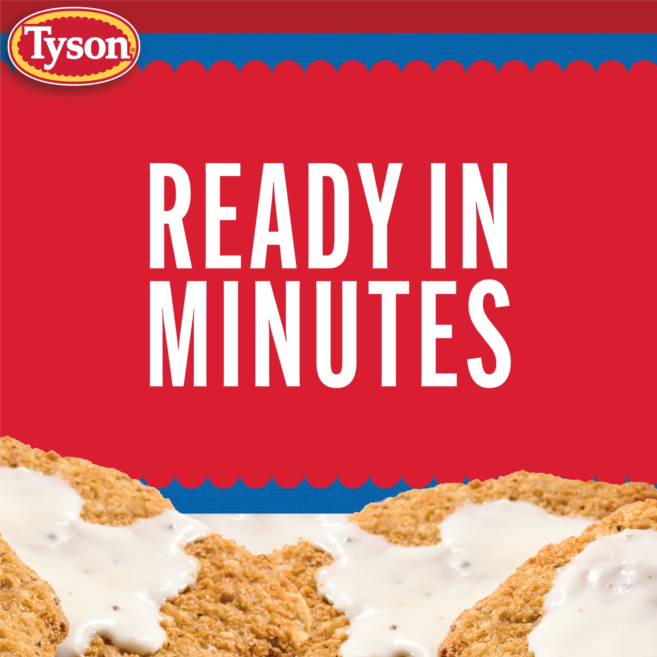 Tyson Country Fried Steaks with Gravy Mix, 22.75 oz (Frozen, Fully Cooked)