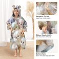 thumbnail image 4 of BZSMCE Wearable Blanket Hoodie Fashion Rainbow Songbird in A Fantasy Meadow Home Wear, 4 of 7