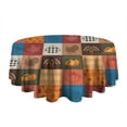 thumbnail image 5 of Happy Thanksgiving Turkey Fall Leaves Pumpkin Round Tablecloth 60" X 60",Wrinkle Wipeable Table Cloth for Kitchen Dining Room Picnic Patio Party, 5 of 6