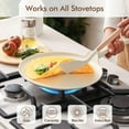 thumbnail image 3 of SENSARTE Ceramic 11'' Nonstick Crepe Pan with Spreader, Dosa Pan Pancake Pan with Anti-Scald Handle, Induction Compatible, Easy to Clean, White, 3 of 6