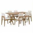 thumbnail image 3 of Christopher Knight Home Modern Dining Set for 6, Armless Chairs with 63" Double V Table, Beige+Natural, 3 of 13