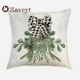 thumbnail image 1 of Funda de almohada de celosía verde de 16/18/20/24 pulgadas, cubierta decorativa de Navidad, alce, muñeco de nieve, árbol de Papá Noel, funda de cojín para sofá, 1 of 4