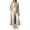 Beige, variant on JIAYUE Women 3 Piece Outfit 3/4 Sleeve Long Cardigan Cowl Neck Top Elastic Waist Wide Leg Pants Set for Fall Outdoor Wear