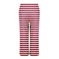 thumbnail image 5 of BODOAO Comfy Pajama Pants for Women Casual Drawstring Stripe Palazzo Lounge Pants Stretch Wide Leg Bottoms Casual Loose Wide Leg Pants with Pockets Watermelon Red M, 5 of 9
