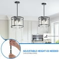 thumbnail image 4 of Dextrus Round Crystal Chandeliers, Modern Black Metal Crystal Pendant Light, Ceiling Light Fixture for Dining Room,Living Room, Kitchen Island, Bar, UL Listed, 4 of 6