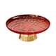 thumbnail image 1 of Frutero redondo con base, ideal para decorar mesa, cocina, encimera u oficina. Rojo y dorado, 1 of 9