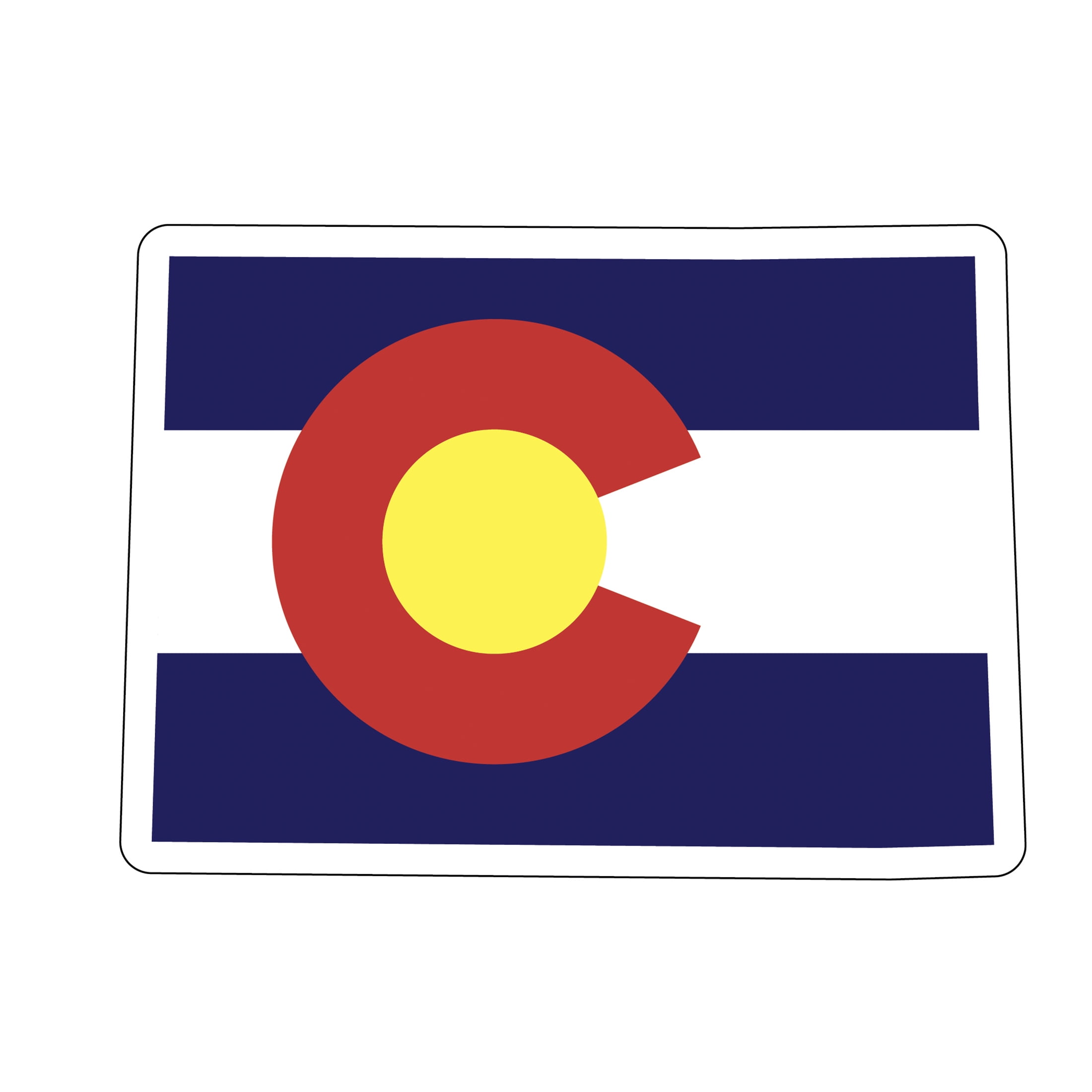 (2 pack) Auto Drive Colorado State Vinyl Auto Decal, Multicolor, 5.875” x 4.25”