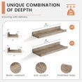 thumbnail image 3 of Picture Ledge Shelf, Small Floating Shelves Set of 8, 16 Inches Nursery Book Shelves for Toys Storage, Kids Bookshelf Wall Mounted for Living Room Bedroom Decor Books Photo Frames, Distressed Grey, 3 of 7