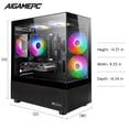 thumbnail image 6 of AIGAMEPC Gaming PC Desktop Computer,AMD R3 3200G, 16GB DDR4,512GB M.2 SSD, BX3 550W 80PLUS Bronze PSU, WiFi 5, RGB Fan x5, Windows 11 Home, Black, 6 of 8