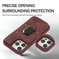 thumbnail image 5 of ELEHOLD for iPhone 11 Leather Wallet Case,with Card Slots Holders Ring Stand Magnetic Buckle Kickstand Function Shockproof Purse Case, Winered, 5 of 8