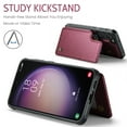 thumbnail image 4 of Dteck for Samsung Galaxy S23 Plus Case with Card Holder, Magnetic Durable Leather Wallet Case for Women Men with RFID Blocking Kickstand Shockproof Cover for Galaxy S23+,Winered, 4 of 10