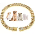 thumbnail image 1 of . Collares Personalizados For Perros Y Gatos, Cadena Dorada, 1 of 8