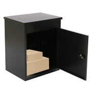 Parcel Drop Box Wall Mounted Mailbox Package Drop Box for Outside Large Capacity Code Lock Black 16.13*13*22in
