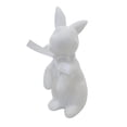 thumbnail image 2 of Figura de conejito flocado Decoración de Pascua Decoración de interior 21,5 cm Suave con lazo para Blanco, 2 of 6