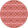 thumbnail image 1 of Ahgly Company Machine Washable Indoor Round Transitional Light Coral Pink Area Rugs, 5' Round, 1 of 7
