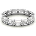 thumbnail image 5 of Solitaire Brilliance 5x3mm Emerald Cut Moissanite Shared Prong Stackable Engagement Ring, Full Eternity Wedding Band Solid 10K White Gold, Ring Size 6, 5 of 6