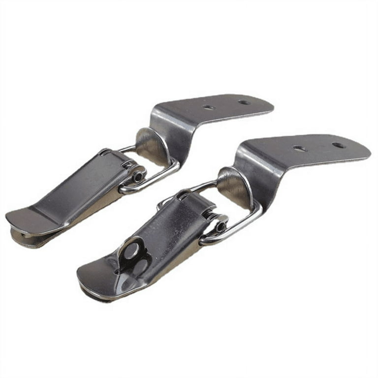 fish and hook toggle lock 90 Degrees Duck-Mouth Buckle Hook Lock Stainless Steel Spring Loaded Draw  Toggle Latch Clamp Silver Hasp Latch Catch A