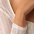 thumbnail image 4 of CROPD Charm Bracelets for Women, 925 Sterling Silver Plated/14k Gold Bracelet 3mm Dainty Snake Chain Bracelet Men Non Tarnish Jewelry Gifts for Her, 4 of 6