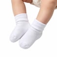 thumbnail image 2 of Krdevn Baby White Fold-Over Socks Soft Breathable Cotton Ankle Socks for Everyday Wear,0-1 Years, 2 of 4