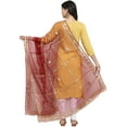 thumbnail image 3 of eloria Floral Red Woman's Indian Ethnic Chunni, Dupatta, Stole, Scarf Shawl Wrap, 3 of 4