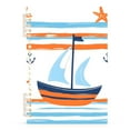 thumbnail image 7 of FORMRS 1-Subject Spiral Notebook 8" x 5" College Ruled 60 Refillable Sheet A5 Hard Cover, Blue Nautical Pattern, 7 of 7