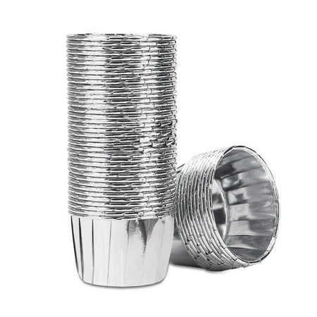 

50pcs Colorful Paper Cupcake Liners Oil-Proof Cupcake Liners Perfect for Themed Party Silver