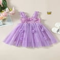 thumbnail image 3 of Robe de Fête pour Bébé Fille Robe Sans Manches Papillon Ligne A Princesse, 3 of 8