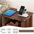 thumbnail image 6 of Joaxswe 18" Farmhouse Nightstand with Charging Station Set of 2, Open Shelf Bedside Table for Bedroom, Brown, 6 of 8