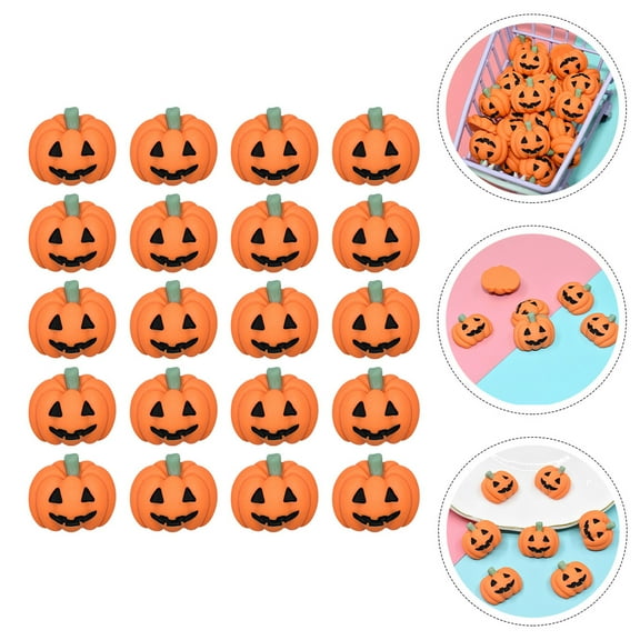 BESTONZON 20Pcs Resin Flatback Pumpkin Charms for DIY Phone Case Decoration