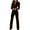 Black, variant on Women's Solid Color Long Sleeve Lapel Buttom Casual Suit Women's Suit Professional Jumpsuits Red XL