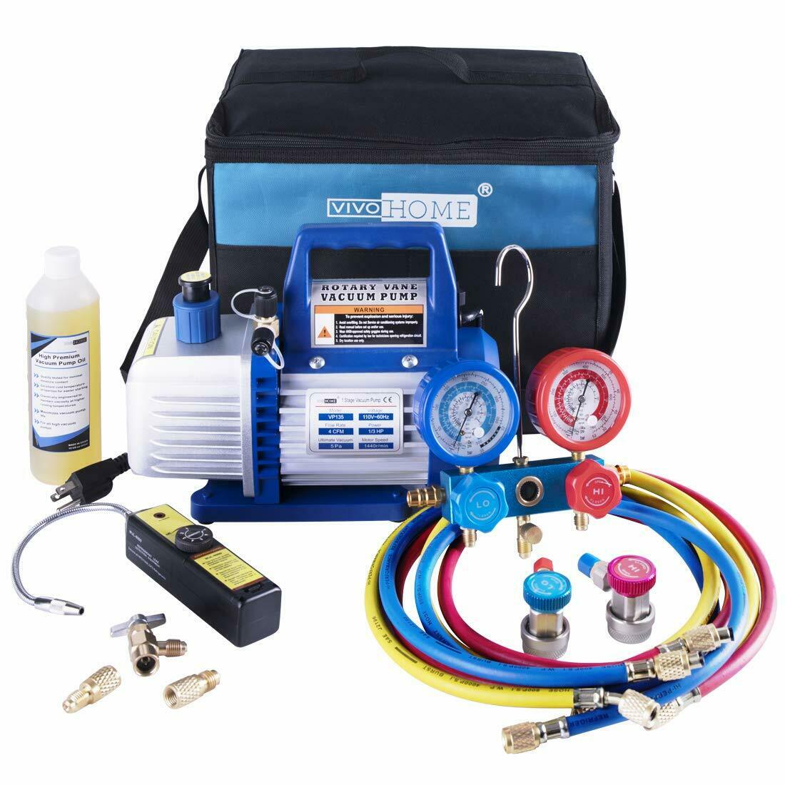 4CFM Vacuum Pump HVAC Refrigeration AC Manifold Gauge R134a R22 R502