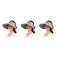 thumbnail image 2 of Sonducket Sombrero de mujer de lino y algodón, reemplazo decorativo a prueba de sol, a prueba de viento, transpirable, plegable, para el sol, Type1 NO1, 2 of 6
