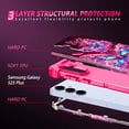 thumbnail image 4 of Casetego for Samsung Galaxy S25 Plus 5G Case,Glow in The Dark Three Layer Heavy Duty Sturdy Shockproof Protection Rugged Hard PC+Soft TPU Bumper Case for Galaxy S25 Plus,Pink Blue Butterfly, 4 of 7
