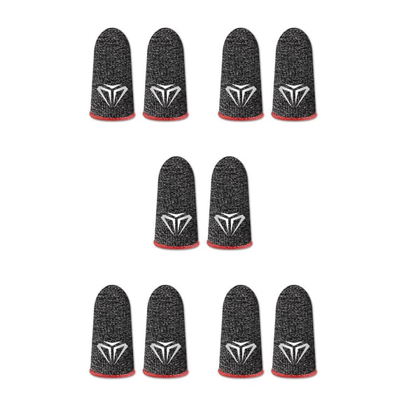 Injueey 10 piezas Gaming Fingertip Sleeves Sensitive Touch Screen Guantes de punto Transpirable Anti-huella digital Covers Red Type 1 Type2 NO2