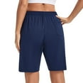 thumbnail image 4 of Erwazi Workout Shorts for Women High Waisted Drawstring Athletic Long Shorts Running Quick Dry Bermuda Fitness Running Gym Shorts with Pockets, 4 of 6