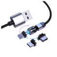 thumbnail image 2 of Data Cable Suction Heads USB Charger Line 3-in-1 Rotation Mobile Phone Fast Charging Cord  Purple  2m, 2 of 10