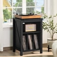 thumbnail image 6 of Record Player Stand with Vinyl Record Storage, Black Record Player Table Holds Up to 160 Albums, Large Wood Turntable Stand Cabinet Display Shelf for Living Room, Bedroom, Office, 6 of 6