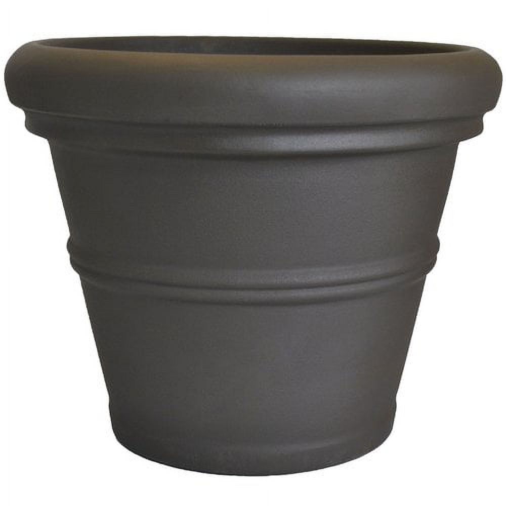 Tusco Products Plastic Rolled Rim Garden Pot, Espresso, 13.5" - image 3 of 7