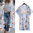 thumbnail image 1 of Nouveaux Hauts d'Été pour Femmes 2023 Mode Col Rond Grande Taille Manches Longues Imprimé Blouses Décontractées pour Sorties Chemises Manches Longues pour Femmes, 1 of 9