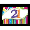 Club Pack of 48 Bright and Bold Multi-Colored 21st Birthday Invitations 6"