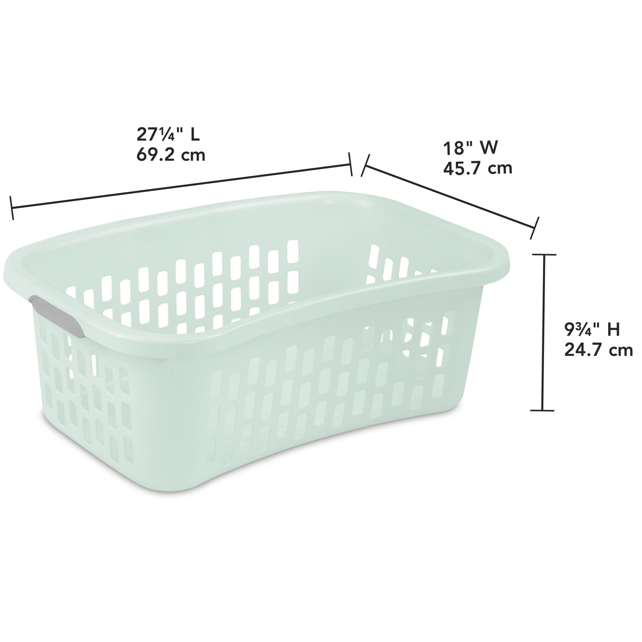 Sterilite 1.5 Bushel HipHold Laundry Basket, Contoured Shape and Comfort Handles for Easy Carrying, Mint, 6 Count