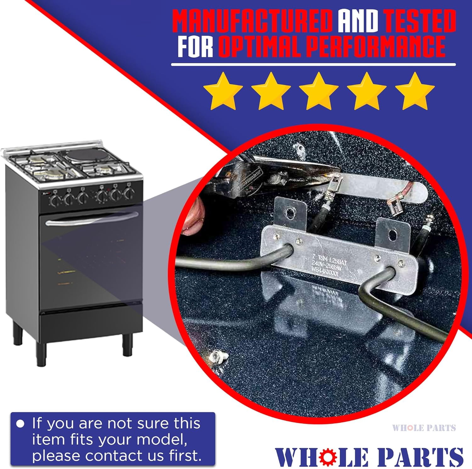 Whole Parts Range Oven Heating Element Part# 547680 - Replacement & Compatible with Some Fisher & Paykel and DCS Ranges or Ovens